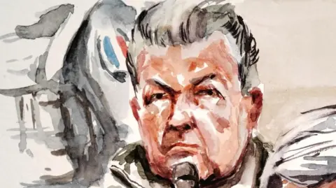 Reuters Dominique Pellicott, convicted of drugging and raping his then-wife Giselle Pellicott, appears in court in Avignon, France, in this courtroom sketch before his sentencing December 16, 2024.